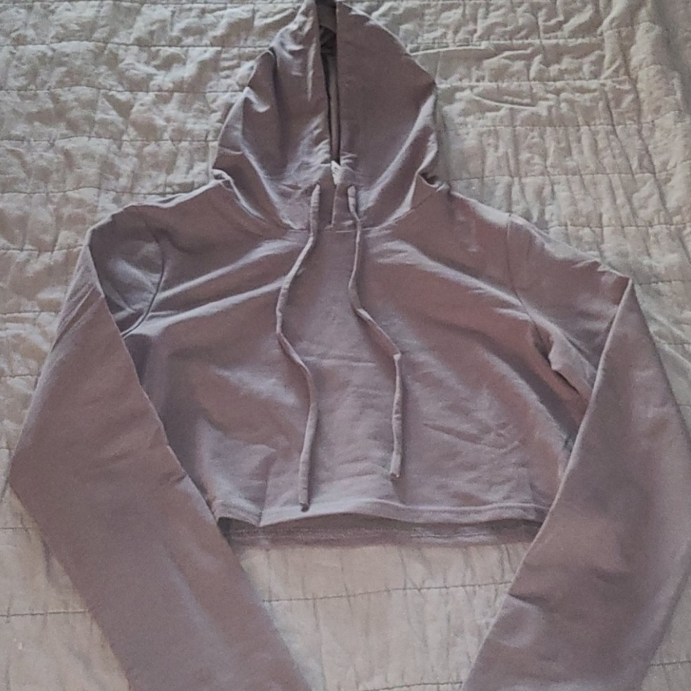 Ju'Nae Fit Crop Hoodie Lightweight Grey Small